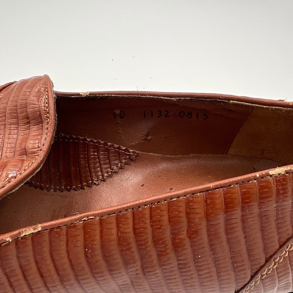 Belvedere Mens Brown Genuine Snakeskin All Leather Brogue Loafer Shoe Size 10 - Picture 8 of 16